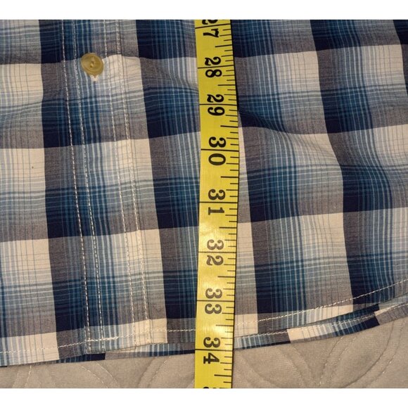 St. Johns Bay Comfort Stretch Classic Fit Blue Plaid Short Sleeve Shirt XXL men - Picture 6 of 10